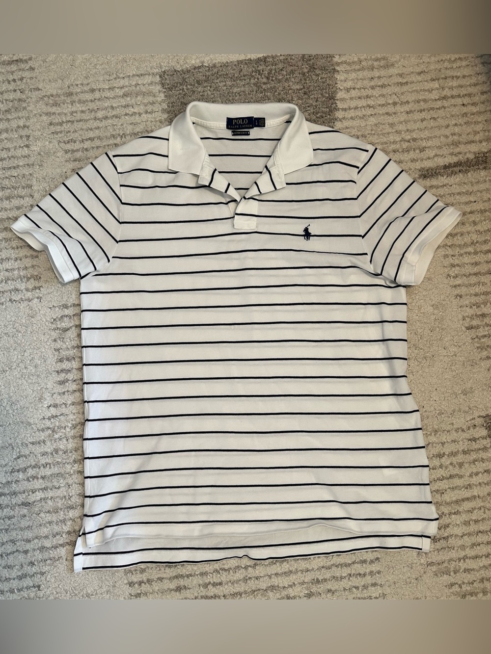 Polo Ralph Lauren White with Navy Stripes
